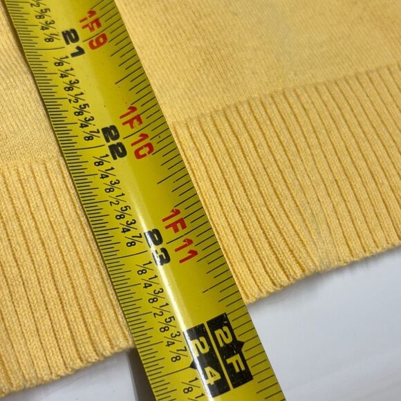 VTG 90s Y2K J. Crew Preppy Light Pale Yellow Women's Cardigan Sweater XL - Picture 7 of 7